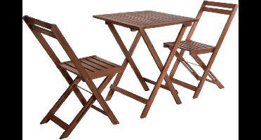 Pro Garden Bistroset 72 X 60 Cm Hout Donkerbruin 3-delig