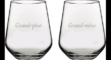 Drinkglas gegraveerd - 42,5cl - Grand-père & Grand-mère
