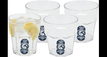 Excellent Houseware waterglas stapelbaar - 8x - 275 ml - onbreekbaar kunststof - herbruikbaar - waterglazen