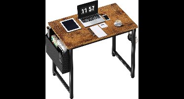 Compact Bureau voor Thuis of Studie - Rustiek Bureau met Opbergruimte - Ideaal voor Kleine Ruimtes