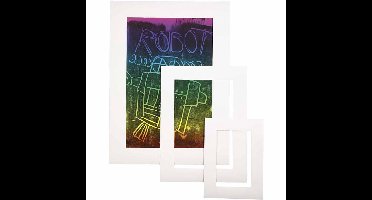 Passepartout lijsten, dikte 0,4 mm, wit, 75 assorti