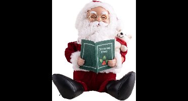 Zittende Kerstman 35cm Animatronic (beweging/geluid)