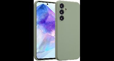 Accezz Hoesje - Geschikt voor Samsung Galaxy A55 (5G) - Liquid Silicone Backcover - Cooper Green