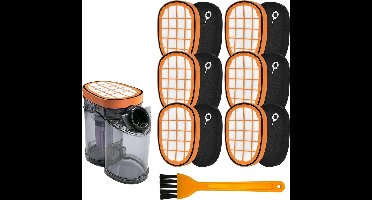 Geschikt voor zes filterpatronen voor de Philips SpeedPro Max Aqua draadloze stofzuigers FC6723/01, FC6812, FC6813, FC6822, FC6823 en FC6826, evenals vervangende filterpatronen voor de Philips FC5005/01.