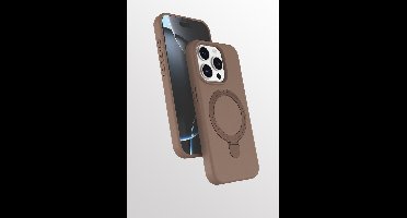 Hoesje Geschikt voor iPhone 15 Pro Max hoesje zacht siliconen Desert Goud - Liquid Backcover ring hoesje Geschikt voor Magsafe
