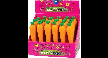 Centrum squishy wortel balpennen set 24 stuks blauw schrijfplezier.