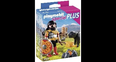 Barbaar met kampvuur en hond/Guerrier Barbare avec chien