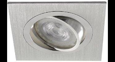 LED inbouwspot Pascal -Vierkant Chrome -Warm Wit -Dimbaar -3W -Philips LED