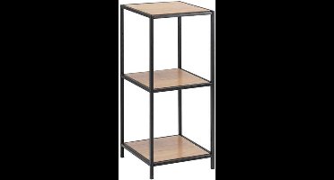 Rek Dover 37cm, 2 legplanken - zwart/wilde eik - Actona - Stellingkast woonruimte - Bruin; Zwart - Metaal