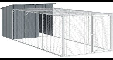 Hondenhok - Buiten - Bench - Ren - Weerbestendig - Kennel - Rek - Antraciet