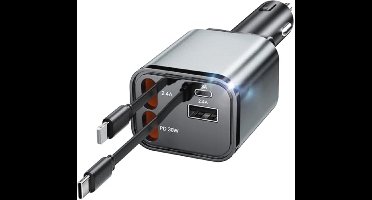 Oplader Auto 60W Snellader Voor Smartphones Met Uittrekbare Functie