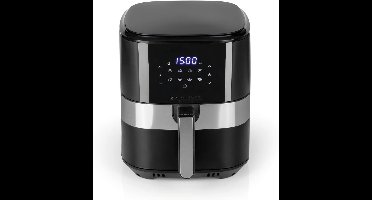 RVV® Airfryer xl - Airfryer xxl - Heteluchtfriteuse - 6,2 Liter - 8 programma's - roestvrij staal/zwart - 30cm x 39cm x 34cm