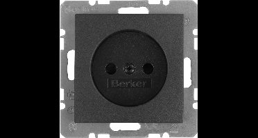 Berker S1 contactdoos - inbouw - 1-voudig - met aanraakbeveiliging - antraciet