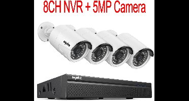 beveiligingscamera set – camerabewaking – bewakingscamera – bewakingscamerasysteem – ip camerasysteem – 5MP resolutie – 1TB HDD ingebouwd