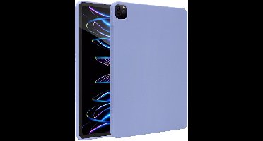 Accezz Tablet Hoes - Geschikt voor Apple iPad Pro 12.9 (2022) / Pro 12.9 (2021) / Pro 12.9 (2020) - Liquid Silicone Backcover met penhouder - Lila
