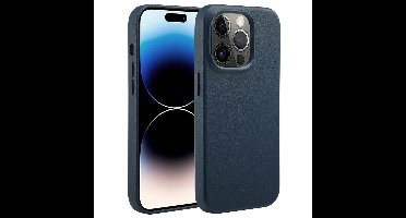 Accezz Hoesje - Geschikt voor iPhone 14 Pro - geschikt voor MagSafe Leather Backcover - Nightfall Blue