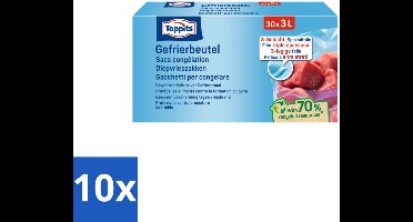 Toppits – Diepvrieszakjes – 3 Liter – 30 Zakjes - Bulkverpakking - 10 stuks