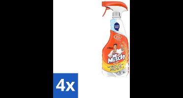 4 x Mr Muscle – Keukenreiniger Spray – 500 ml - Keukenreiniger Spray - Ontvetter - Vetvrije Keuken - Citrusgeur - Keuken Schoonmaken