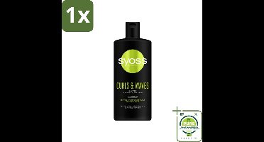 1 x SYOSS - Rizos Pro Rizos Pro - Shampoo - Langdurige Styling - 440ml - Krulshampoo - Krullen Definiëren - Krullen Verzorgen - Krullend Haar - Haar Glans