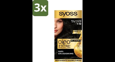 Syoss Oleo Intense - Haarverf - 1-10 - Intens Zwart - 115ml x 3