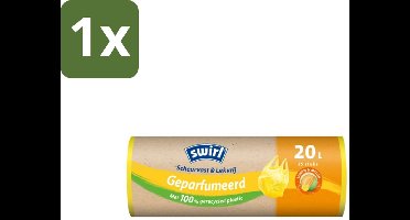 1 x Swirl – Vuilniszakken 20 L – Handvat – Lemon & Melon Geparfumeerd – 25 zakken - Koffiezetapparaat