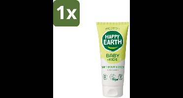 1 x Happy Earth – Bodylotion – 100% Natuurlijk Baby & Kids – 200 ml - Baby Lotion - Kinderhuid Verzorging - Natuurlijke Bodylotion - Gevoelige Huid Verzorging - Sheaboter Lotion