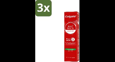 3 x Colgate – Max White Expert Purifying Power – Tandpasta – 75 ml - Witte Tanden - Tandpasta Whitening - Waterstofperoxide - Vlekken Verwijderen - Glimlach Verlichten