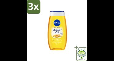 3 x NIVEA - Doucheolie - Natuurlijke Doucheolie - 200 ml - Grootverpakking - Doucheolie - NIVEA - Natuurlijke Oliën - Zachte Huid - Hydratatie