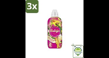 3 x Robijn – Wasverzachter – Tropical – 765 ml - Grootverpakking - Wasverzachter - Wasgeur - Tropisch Parfum - Vezelbescherming - Slijtagevermindering