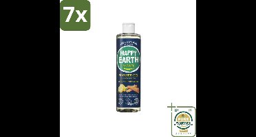 7 x Happy Earth – Douchegel – 100% Natuurlijk Men Protect – 300 ml - Grootverpakking - Douchegel Mannen - Natuurlijke Douchegel - Vegan Douchegel - 3-in-1 Douchegel - Gezichtsreiniging
