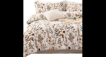 2-Delige Dekbedovertrekset: Bloemenpatroon Microvezel - 135x200cm
