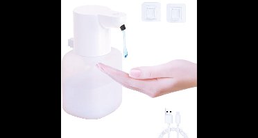 Boraboi® Touchloze automatische zeepdispenser met USB-oplaadfunctie en 420ml capaciteit,Wit,16,6*10*6 cm