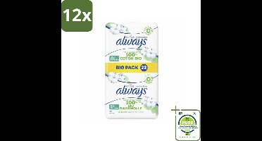 Always - Maandverband - Normal - Cotton Protection - Met Vleugels - 22 Maandverband - Voordeelverpakking - 12 stuks - Maandverband - Maandverband katoen