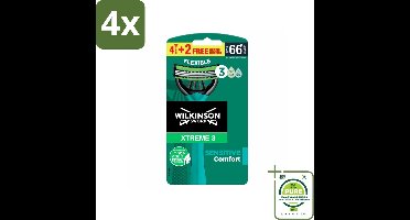 Wilkinson - Wegwerpscheermesjes - Xtreme 3 Sensitive Comfort - Voor Gevoelige Huid - 6 mesjes - Voordeelverpakking - 4 stuks - Wegwerpscheermesjes - Scheermesjes