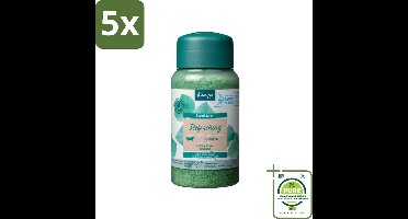 5 x Kneipp - Badzout - Badkristallen - Mint Eucalyptus - 600 g - Grootverpakking - Badzout - Badkristallen - Eucalyptus - Mint - Verfrissend