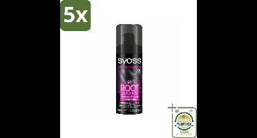 5 x SYOSS - Uitgroeispray Zwart - Uitgroeispray - Kleurbescherming - Directe Grijsdekking - Grootverpakking - Uitgroeispray - Kleurbescherming - Directe Grijsdekking - Tijdelijke Camouflage - Haarkleurbeurten