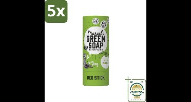 5 x Marcel's Green Soap - Deodorant Stick - Tonka & Muguet - Langdurige frisheid - 40 gr - Grootverpakking - Deodorant Stick - Natuurlijke Deodorant - Geurneutralisatie - Tonka En Muguet - Huidverzorging