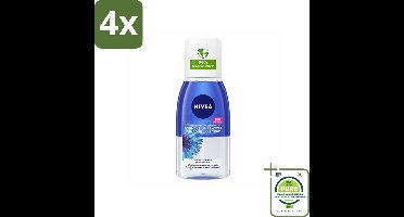 NIVEA – Oogmake-up Remover – Double Effect Waterproof – 125 ml - Voordeelverpakking - 4 stuks - Oogmake-up verwijderen - Waterproof mascara verwijderen