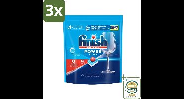 3 x Finish Powerball - Power All in 1 - Vaatwastabletten - Reiniging & Glans - 68 Tabletten - Grootverpakking - Vaatwastabletten - Vaatwasmiddel - Vlekverwijderaar - Vaat Reinigen - Vaatwasmiddel