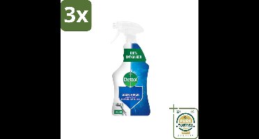 3 x Dettol Badkamerreiniger 500 ml - Grootverpakking - Badkamer Reinigen - Kalk Verwijderen - Zeepresten Verwijderen - Badkamer Reiniger - Badkamer Spray