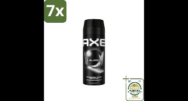 7 x Axe Deodorant Bodyspray Black 150 ml - Grootverpakking - Deodorant - 48 Uur Bescherming - Geur Bevroren Peer En Zeder - Gezond Voor Huid - Anti-zweet