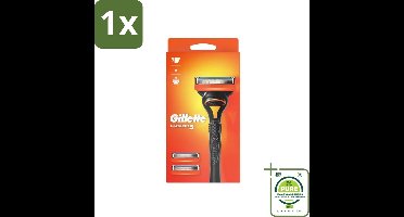 1 x Gillette - Fusion 5 - Scheermesje - Ergonomisch ontwerp - 2 Extra Navulmesjes - Scheerapparaat - Gillette Fusion5 - Scheermesjes - Gladgeschoren - Scheerbeurt