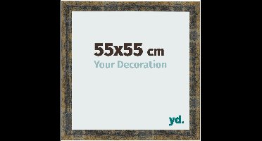 Your Decoration - Fotolijst 55x55 cm - MDF - Blauw Goud Gemeleerd - Pisa