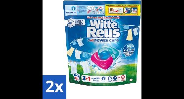 Witte Reus - 3+1 Power Caps - Witte Was - 45 Wasbeurten - Voordeelverpakking - 2 stuks