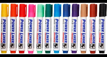 Whiteboard stiften, lijndikte 4 mm, diverse kleuren, 12 stuk/ 1 doos