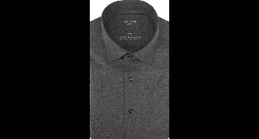 OLYMP Luxor 24/Seven modern fit overhemd - antraciet grijs tricot - Strijkvriendelijk - Boordmaat: 41