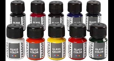 Glass Color Transparent, diverse kleuren, 10x30 ml/ 1 doos