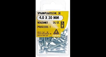 Spaanplaatschroeven Clinderkop Pozidriv Verzinkt 4.0x30mm