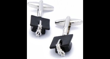 Manchetknopen - Afstudeerhoed Mortarboard Zwart