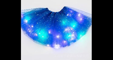 LED Lichtgevend Rokje - Tutu - Blauw - Mini - Met Gekleurde RGB Verlichting - Voor meisjes